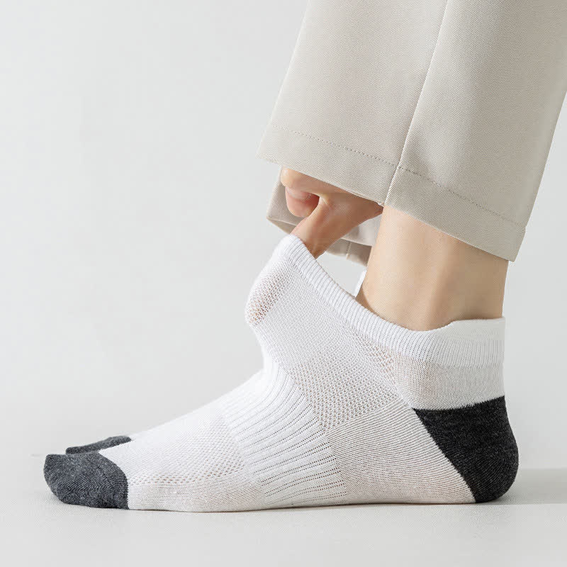 Color Block Breathable Sport Ankle Socks(6 Pairs) - image 9