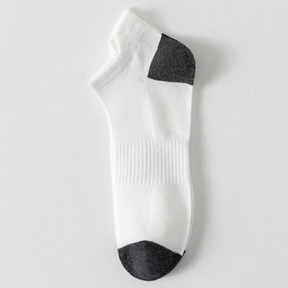 Color Block Breathable Sport Ankle Socks(6 Pairs) - White - EU43-50(US9-15) - image 10
