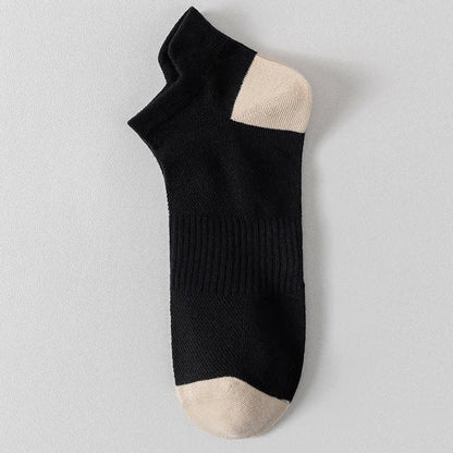 Plus Size Color Block Breathable Sport Ankle Socks(6 Pairs)