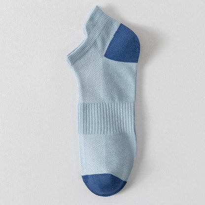 Plus Size Color Block Breathable Sport Ankle Socks(6 Pairs)
