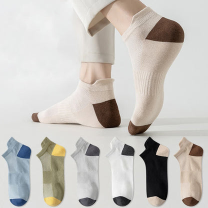 Color Block Breathable Sport Ankle Socks(6 Pairs) - image 0
