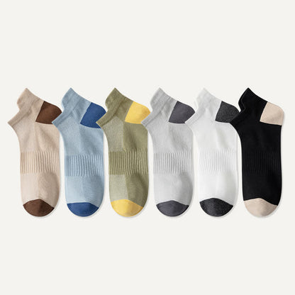 Color Block Breathable Sport Ankle Socks(6 Pairs) - Multicolor - EU43-50(US9-15) - image 1