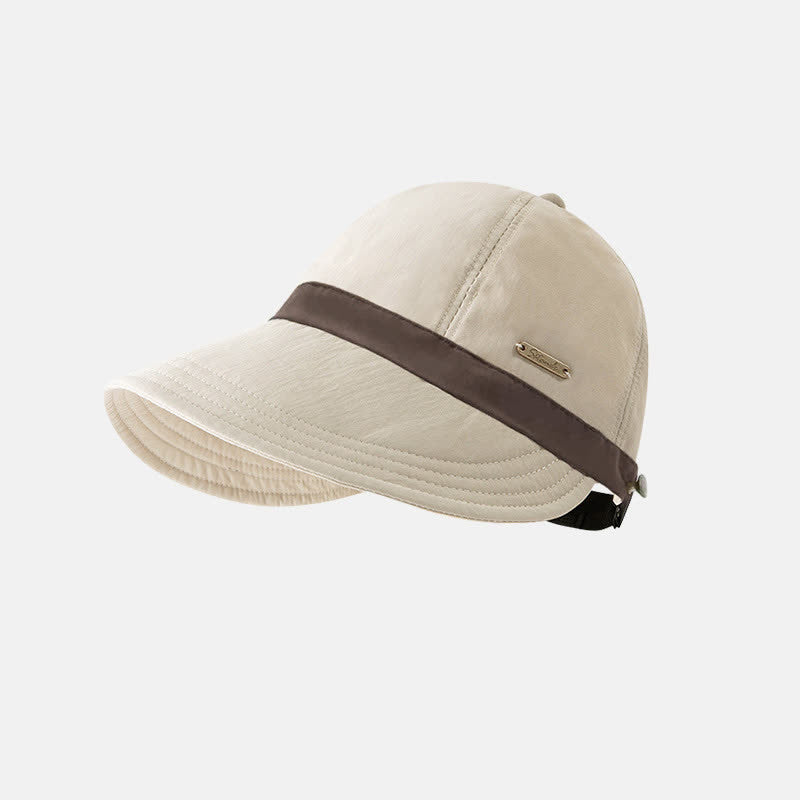 Color Block Sun Visor Hat - Beige - One Size - image 2