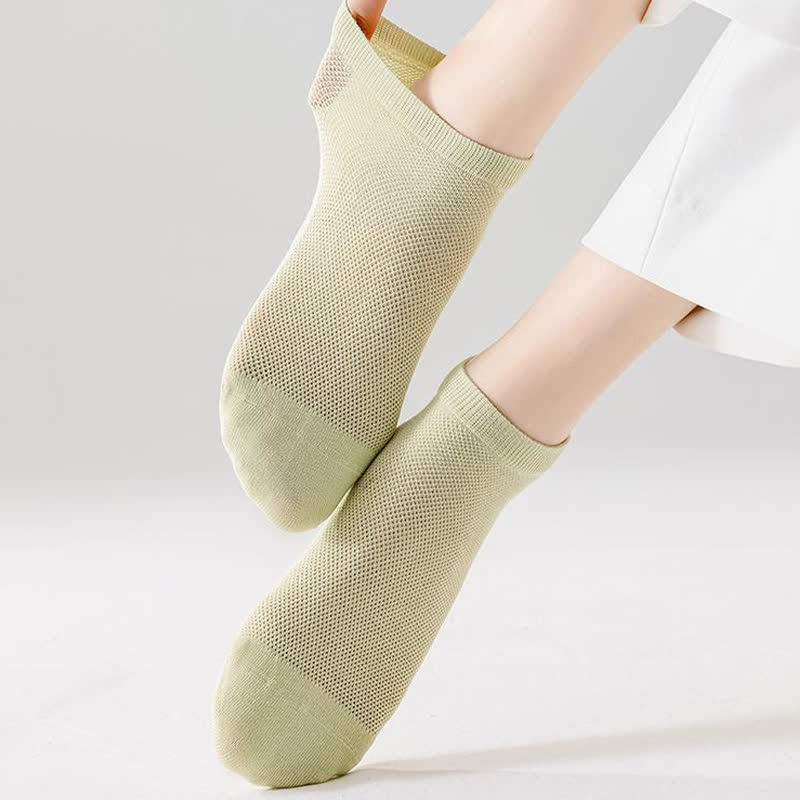 Thin Breathable Sweat-absorbent Mesh Cotton Ankle Socks(5 Pairs) - image 11