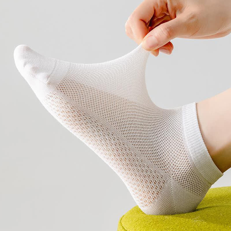 Thin Breathable Sweat-absorbent Mesh Cotton Ankle Socks(5 Pairs) - image 4