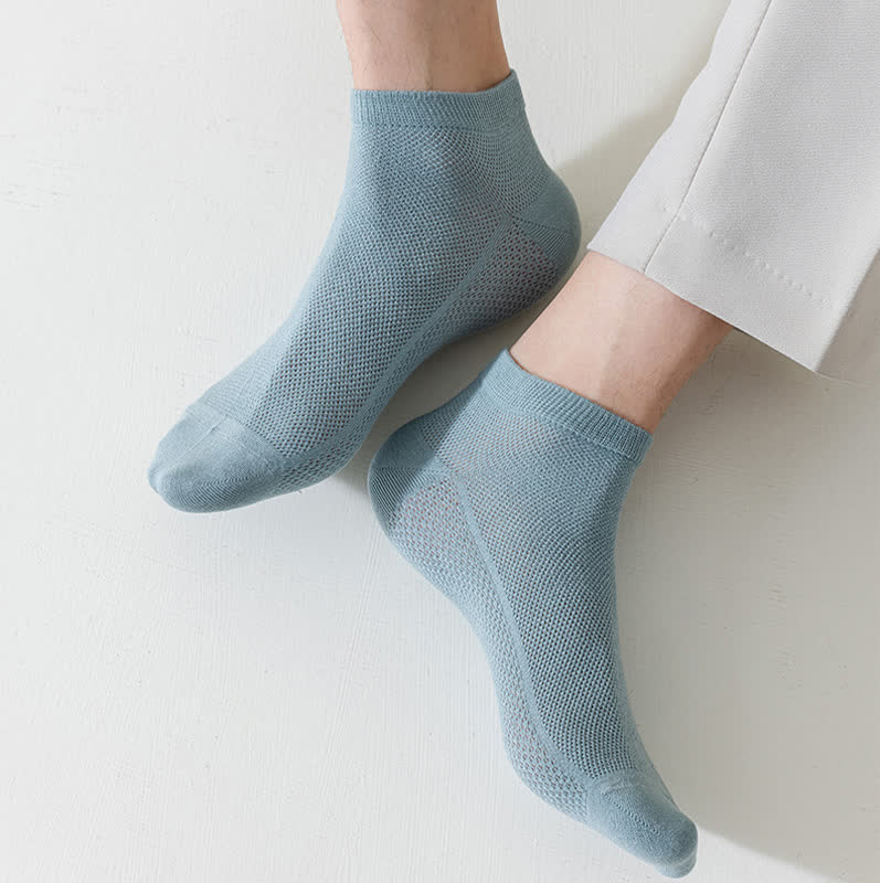 Mesh Breathable Thin Solid Color Ankle Socks(8 Pairs)