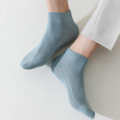 Mesh Breathable Thin Solid Color Ankle Socks(8 Pairs)