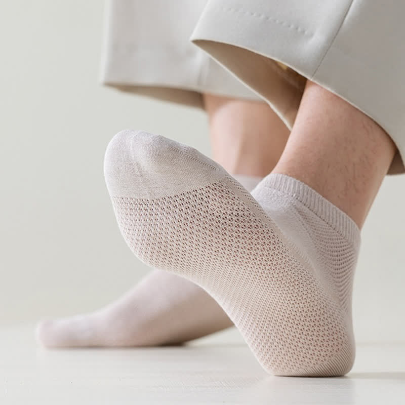 Mesh Breathable Thin Solid Color Ankle Socks(8 Pairs)