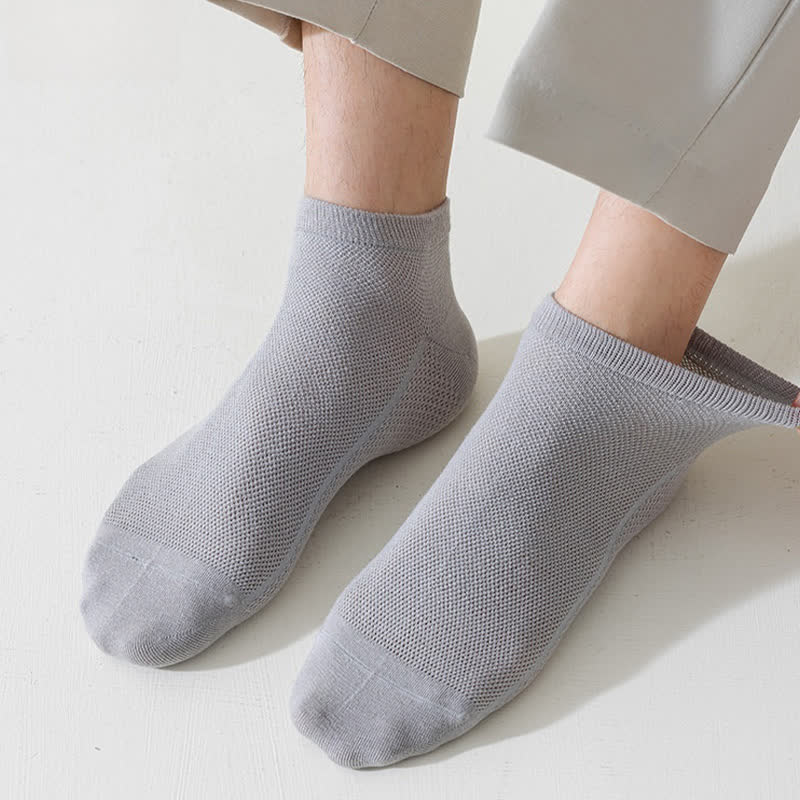 Mesh Breathable Thin Solid Color Ankle Socks(8 Pairs) - image 6