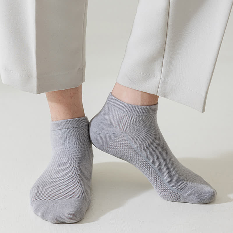 Mesh Breathable Thin Solid Color Ankle Socks(8 Pairs)
