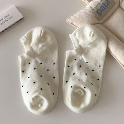 Simple Style Solid Color Polka Dot Ankle Socks(6 Pairs)