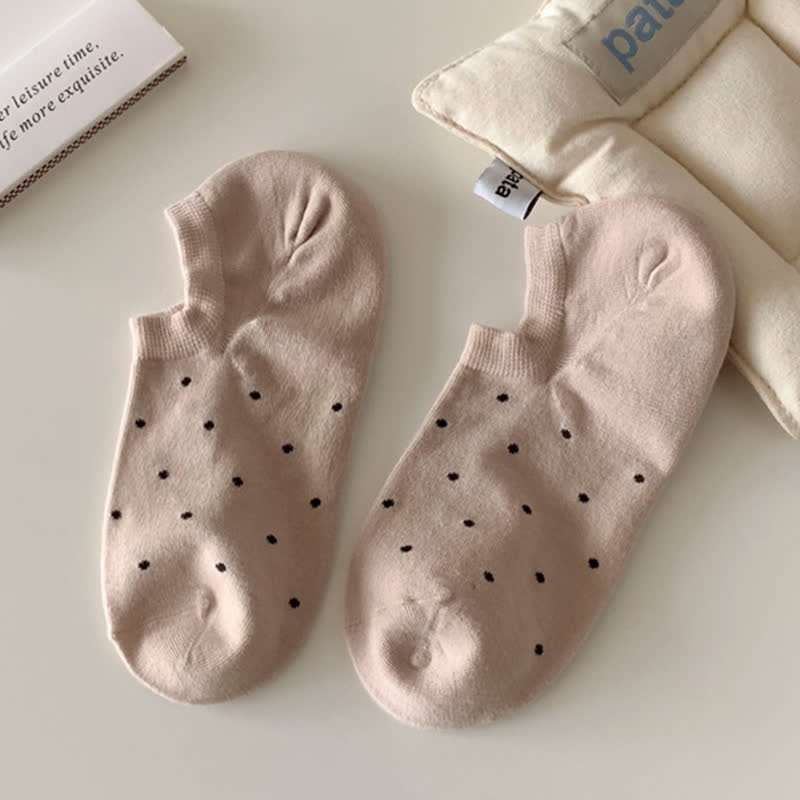 Simple Style Solid Color Polka Dot Ankle Socks(6 Pairs)