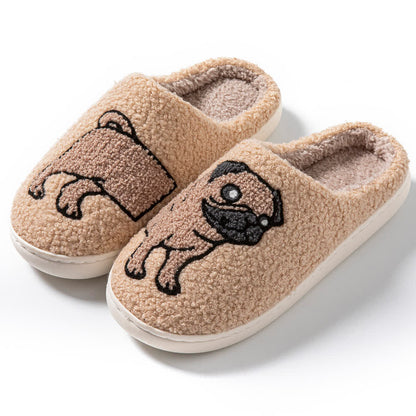 Cartoon Dog Fluffy Home Slippers - B - EU44-45(US10-11) - image 9