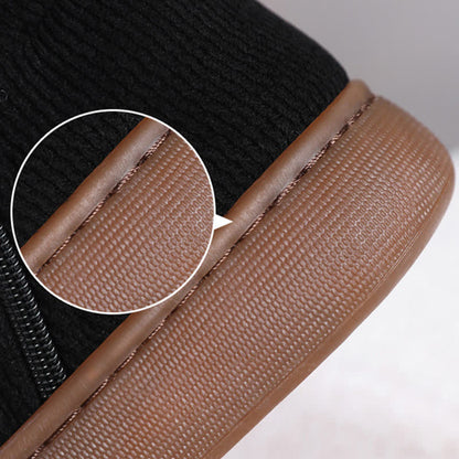 Plus Size Zipper Solid Color Warm Slippers - image 5