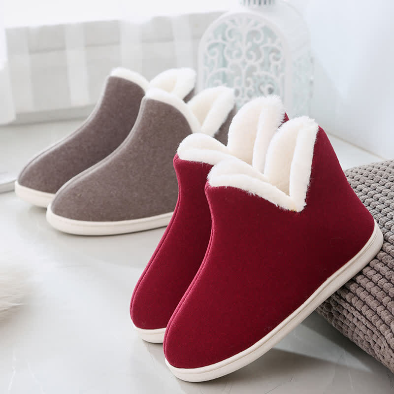 Solid Color High Top Warm Slippers - image 7