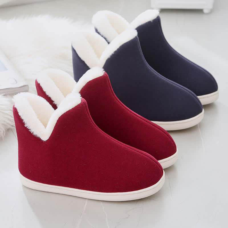 Solid Color High Top Warm Slippers - image 5