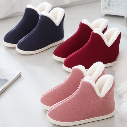 Solid Color High Top Warm Slippers - image 1
