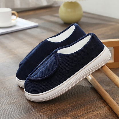 Plus Size Non-Slip Velcro Warm Slippers - Blue - EU46-47(US12-12.5) - image 7