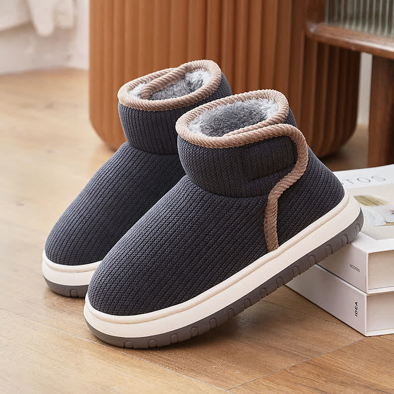 Warm Non-slip Thick-soled Slippers - Grey - EU42-43(US8.5-9) - image 14