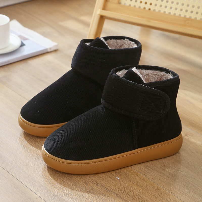 Velcro High Top Warm Indoor Slippers - Black - EU46-47(US10) - image 14