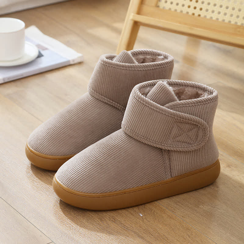 Velcro High Top Warm Indoor Slippers - Beige - EU46-47(US10) - image 9