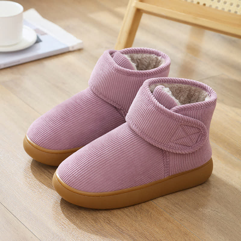 Velcro High Top Warm Indoor Slippers - Purple - EU42-43(US7-7.5) - image 6