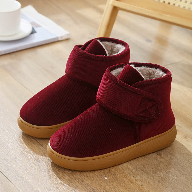 Velcro High Top Warm Indoor Slippers - Wine - EU42-43(US7-7.5) - image 13