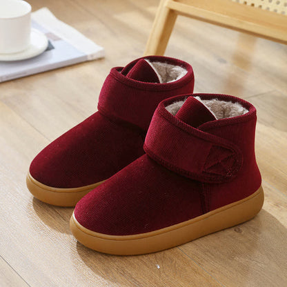 Velcro High Top Warm Indoor Slippers - Wine - EU42-43(US7-7.5) - image 13