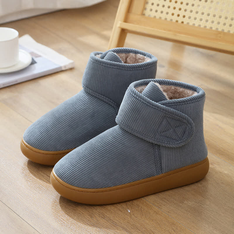 Velcro High Top Warm Indoor Slippers - Grey - EU46-47(US10) - image 10