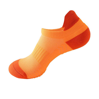 Color Block Breathable Mesh Ankle Compression Socks(8 Pairs) - Orange - EU37-42(US4-8.5) - image 10