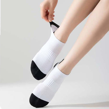 Color Block Breathable Mesh Ankle Compression Socks(8 Pairs) - image 5