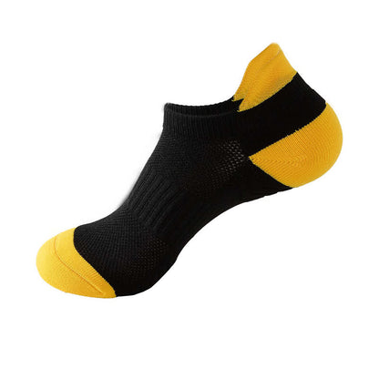 Color Block Breathable Mesh Ankle Compression Socks(8 Pairs) - Black - EU37-42(US4-8.5) - image 4