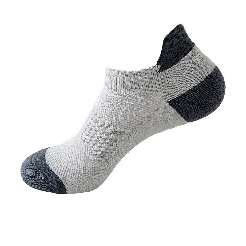 Color Block Breathable Mesh Ankle Compression Socks(8 Pairs) - Grey - EU37-42(US4-8.5) - image 7