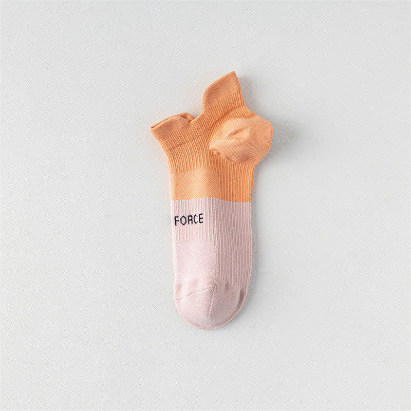 Color Block Letter Print Ankle Compression Socks(8 Pairs) - Orange - EU38-41(US5-7.5) - image 9