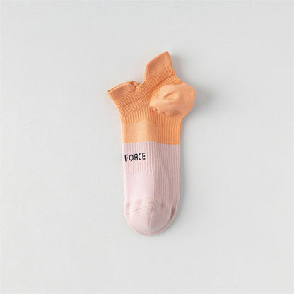 Color Block Letter Print Ankle Compression Socks(8 Pairs) - Orange - EU38-41(US5-7.5) - image 9