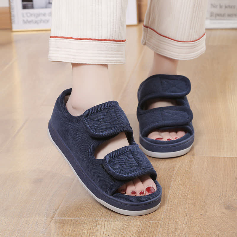 Plus Size Adjustable Non-Slip Slippers - Blue - EU47-48(US12-13) - image 3