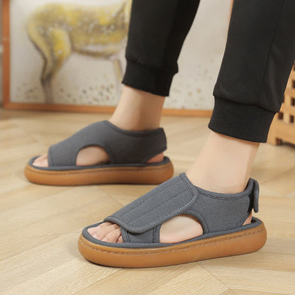 Plus Size Adjustable Easy On Non-slip Slippers - Grey - EU48-49(US12-13) - image 13