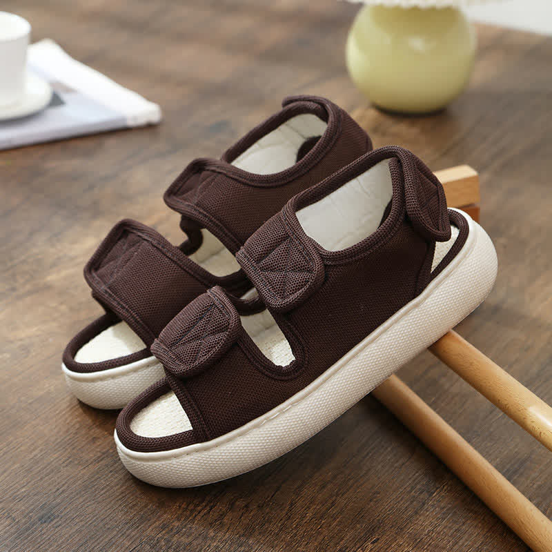 Plus Size Easy On Velcro Anti-slip Slippers - Brown - EU47-48(US11-12) - image 13