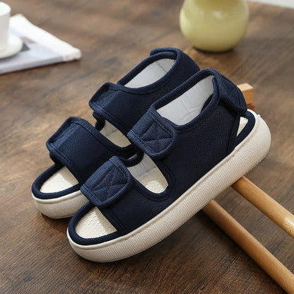 Plus Size Easy On Velcro Anti-slip Slippers - Blue - EU45-46(US11-12) - image 15