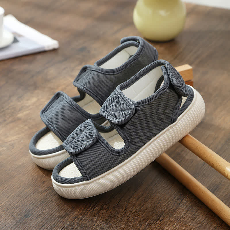 Plus Size Easy On Velcro Anti-slip Slippers - Grey - EU45-46(US11-12) - image 8