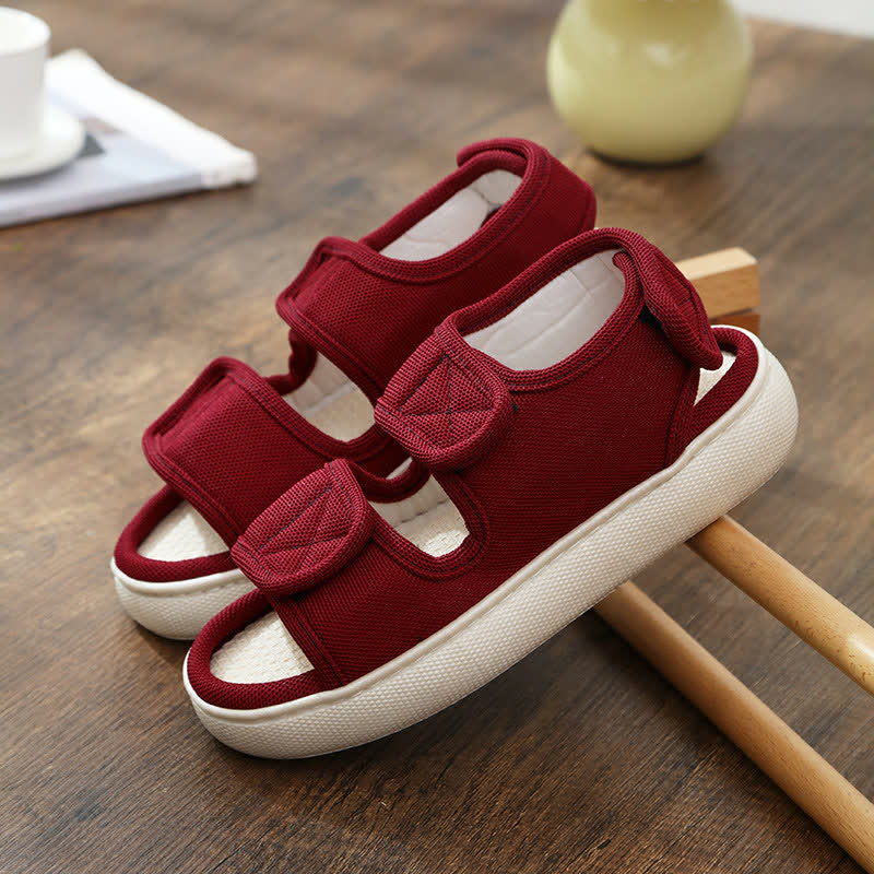 Plus Size Easy On Velcro Anti-slip Slippers - Red - EU41-42(US7-7.5) - image 5