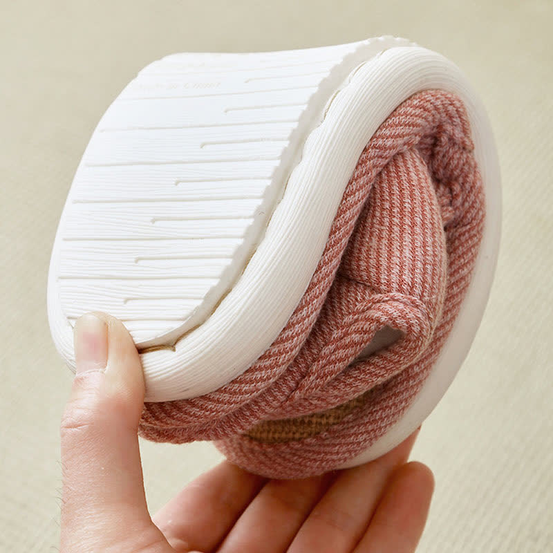 Plus Size Breathable Velcro Linen Slippers