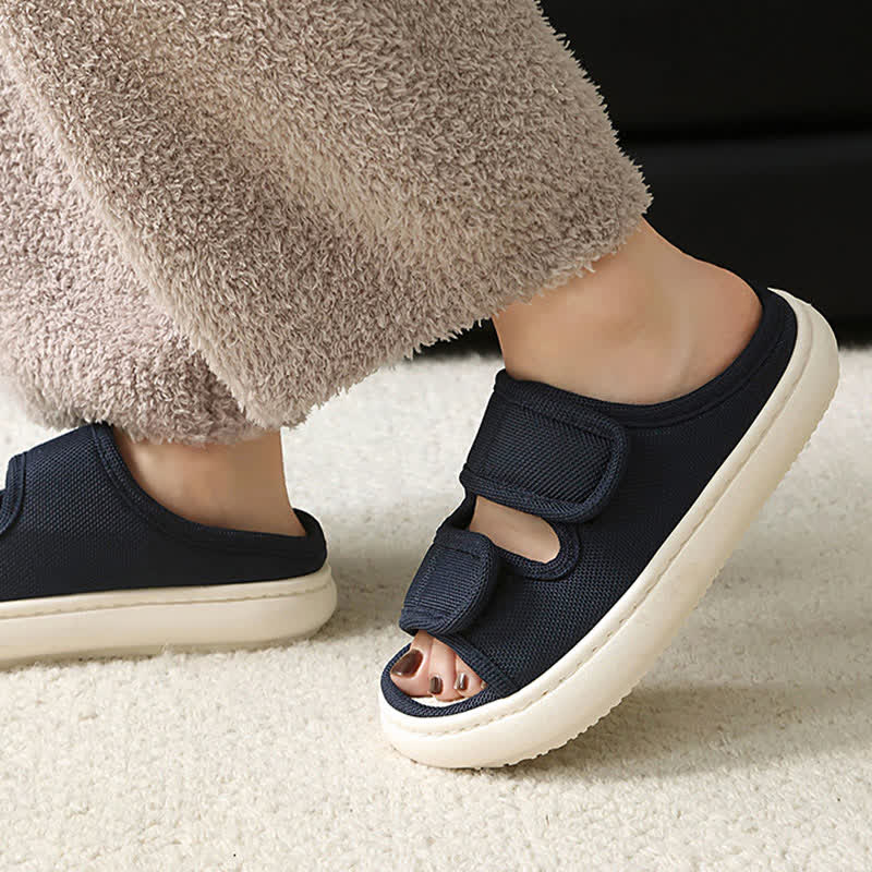 Plus Size Adjustable Velcro Non-slip Linen Slippers - image 11