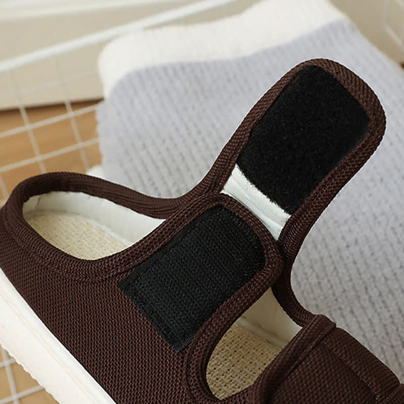 Plus Size Adjustable Velcro Non-slip Linen Slippers - image 7