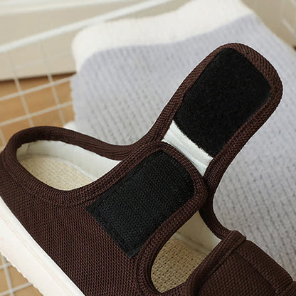 Plus Size Adjustable Velcro Non-slip Linen Slippers - image 7