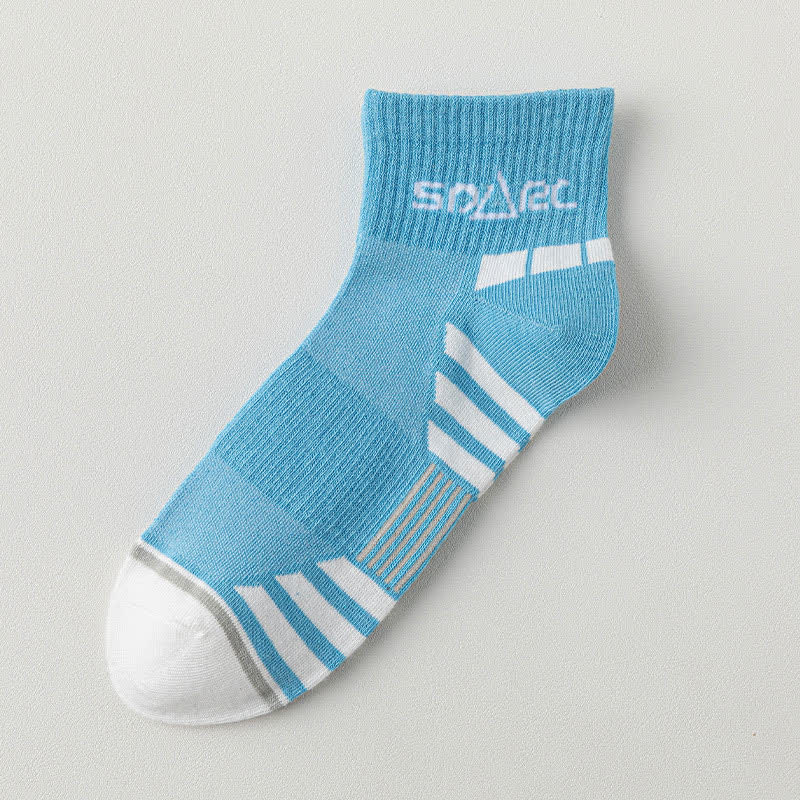 Thin Striped Sweat-wicking Mesh  Ankle Compression Socks(5 Pairs) - Blue - EU39-44(US6-10) - image 12