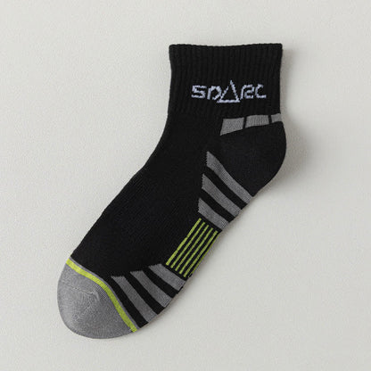 Thin Striped Sweat-wicking Mesh  Ankle Compression Socks(5 Pairs) - Black - EU39-44(US6-10) - image 11