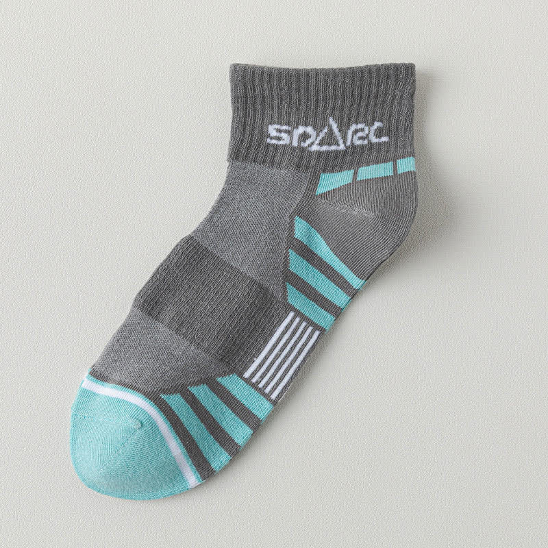 Thin Striped Sweat-wicking Mesh  Ankle Compression Socks(5 Pairs) - Grey - EU39-44(US6-10) - image 13