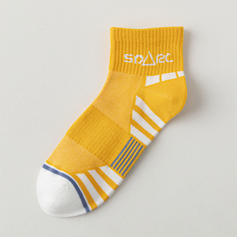 Thin Striped Sweat-wicking Mesh  Ankle Compression Socks(5 Pairs) - Yellow - EU39-44(US6-10) - image 7