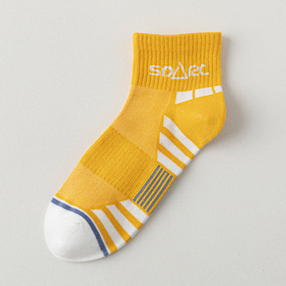 Thin Striped Sweat-wicking Mesh  Ankle Compression Socks(5 Pairs) - Yellow - EU39-44(US6-10) - image 7